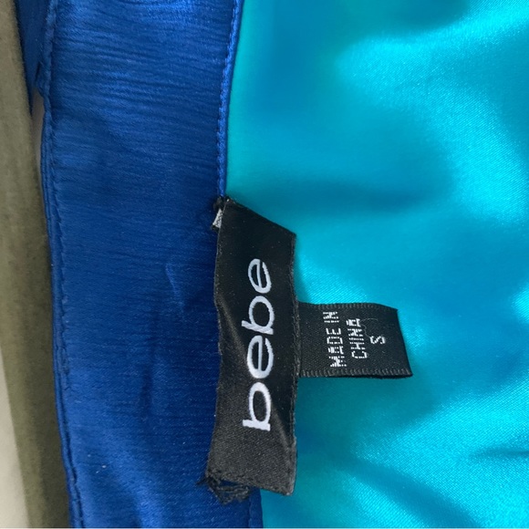 Bebe summer short dress. Turquoise/Royal Blue, Beaded, straps, beaded detail - Picture 4 of 4